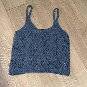 Free People Blue Knit Tank Top